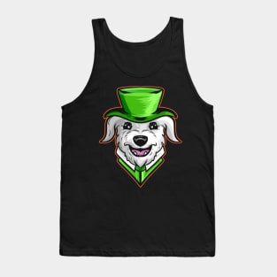 Irish Wolfhound With Green Hat Neckerchief St Patricks Day Tank Top